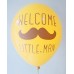 Golden Yellow Welcome Little Man Printed Balloons